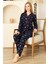 Kadın Pat Yakalı-Baskılı ve Düğme KAPAMALI-%100 Pamuk Pijama Takımı 12353 2