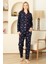 Kadın Pat Yakalı-Baskılı ve Düğme KAPAMALI-%100 Pamuk Pijama Takımı 12353 3