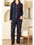 Kadın Pat Yakalı-Baskılı ve Düğme KAPAMALI-%100 Pamuk Pijama Takımı 12353 4