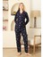 Kadın Pat Yakalı-Baskılı ve Düğme KAPAMALI-%100 Pamuk Pijama Takımı 12353 5