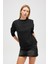 Risu, Düz Örgü Kadın Mevsimlik Triko Bisiklet Yaka Kazak - Siyah 1