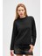 Risu, Düz Örgü Kadın Mevsimlik Triko Bisiklet Yaka Kazak - Siyah 2