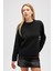 Risu, Düz Örgü Kadın Mevsimlik Triko Bisiklet Yaka Kazak - Siyah 5