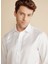 Slim Fit Klasik Yaka Beyaz Erkek Gömlek BBFW25MSH026 4