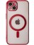 iPhone 14 Plus Kılıf Magneticsafe Lazer Silikon - Kırmızı (K95) 2