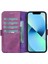 Apple iPhone 13 Uyumlu Deri Cüzdanlı Kılıf Rustik Mor 1