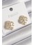 Pirinç Gold Renk Zirkon Taşlı Yonca Model Kadın Küpe - TJ-BKP9764 1