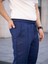 Erkek Keten Cepli Çıma Dikişli Jogger Buggy Pantalon Rahat Kalıp - Lacivert 3