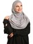 Gri Pratik Hazır Geçmeli Tesettür Eşarp Viskon Boneli Büyük Boy 1290BV_15 1