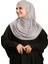 Gri Pratik Hazır Geçmeli Tesettür Eşarp Viskon Boneli Büyük Boy 1290BV_15 2