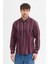 Erkek Dikine Çizgili Melanj Button Down Regular Fit Pamuk Polyester Gömlek 3