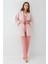 Kadın Modal Kutulu 3 Parça Desenli Pembe Sabahlık & Pijama Takımı Set L1.PC.908.2.001 2