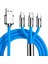 Kutulu 3 Şarj Aleti 1 Arada Çinko Alaşım Hızlı Şarj Kablosu Mavi 3 In 1 (K95) 3