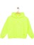 Kız Çocuk Kapşonlu Fosforlu Yeşil Sweatshirt - Yıldız Desenli Yazı Nakışlı Çocuk Sweat 2