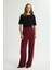 Beli Lastikli Bol Paça Pantolon Bordo 153L7821021 5