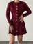 Kadın Bordo Triko Düğmeli Hırka Etek Takım Tüm Sezonlar İçin Tasarlandı 7