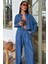 Denim Gömlek Plazzo Pantolon Takım 10163-08 3