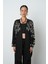 Kadın Yakası ve Kolları Boncuk Işlemeli Oversize Uzun Kimono 1