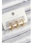 Pirinç Zirkon Taşlı Halka Model Gold Renk 3'lü Çift Kadın Küpe Set - TJ-BKP10838 1