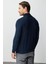 Lacivert Standart Fit Dar Kalıp Yarım Balıkçı Düz Uzun Kollu Triko 4