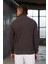 Lars Selanik Örme Kumaş Yarım Fermuar Erkek Sweatshirt - Kahve 6