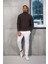 Lars Selanik Örme Kumaş Yarım Fermuar Erkek Sweatshirt - Kahve 7
