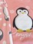 Anne Kız Pijama Takımı Luxury Termal %100 Pamuk Termal Somon Nakışlı Penguenli 6