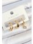 Pirinç Zirkon Taşlı Halka Model Gold Renk 3'lü Çift Kadın Küpe Set - TJ-BKP10826 1