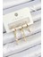 Pirinç Zirkon Taşlı Sallantılı Model Gold Renk 3'lü Çift Kadın Küpe Set - TJ-BKP10815 1