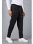 Milos Relax Fit Örme Kaşe Kumaş Fermuarlı Beli Lastikli Jogger Erkek Pantolon - Siyah 4