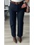 Lacivert Kemerli Kesik Paça Premium Jean 4