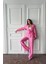 Pembe Beli Kuşaklı Ceket ve Pantolon Parlak Takım 3
