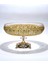 28CM Kesme Kristal Dekor Gold Ayaklı Cam Kase Milas Gold Desen 1