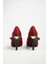 255015 Metal Tokalı Stiletto Bordo Saten 4