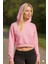 Kapşonlu Kadın Crop Sweatshirt 1