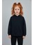 Unisex Çocuk Basic Pamuklu Kapüşonlu Sweatshirt - Siyah 2