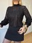 Siyah Dik Yaka Şeritli Bluz 6