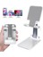 Masa Üstü Telefon / Tablet Standı Kademeli Yükseklik Ayarlı Telefon Tutucu Stand - Beyaz Beyaz Silik 2