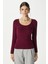 Kadın Heat Lux Touch U Yaka Mürdüm Uzun Kol Soft Bluz 4