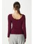 Kadın Heat Lux Touch U Yaka Mürdüm Uzun Kol Soft Bluz 5