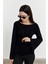 Yarasa Kol Kayık Yaka Bluz Siyah 2