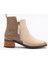 Kadın Fantazi Bot Bej Nubuk ve Süet Deri, Küçük Toka Detaylı 2