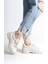 Jane Bağcıklı Ortopedik Taban Kadın Sneaker Spor Ayakkabı Ckt - Krem 2