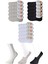Siyah Gri ve Beyaz Erkek Babet Çorap 15 Çift 1
