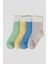 4 Çift Pamuklu Kız Çocuk Soket Çorap 1