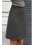 Kadın Kalın Esnek Kumaş Yüksek Bel Diz Üstü Çan Etek-Antrasit 6