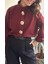 Kadın Bordo Oversıze Gömlek 3