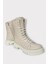Kışlık Yandan Fermuarlı Uzun Kadın Bot Bej 2