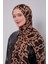 Siyah-Camel Leopar Desen Vivian Şal 3
