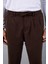 Milos Relax Fit Örme Kaşe Kumaş Fermuarlı Beli Lastikli Jogger Erkek Pantolon - Kahve 2